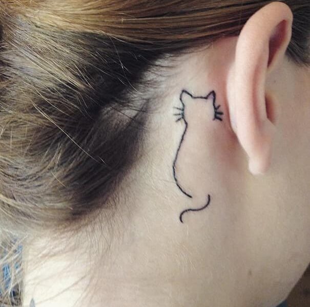 silueta gato tatuaje barcelona