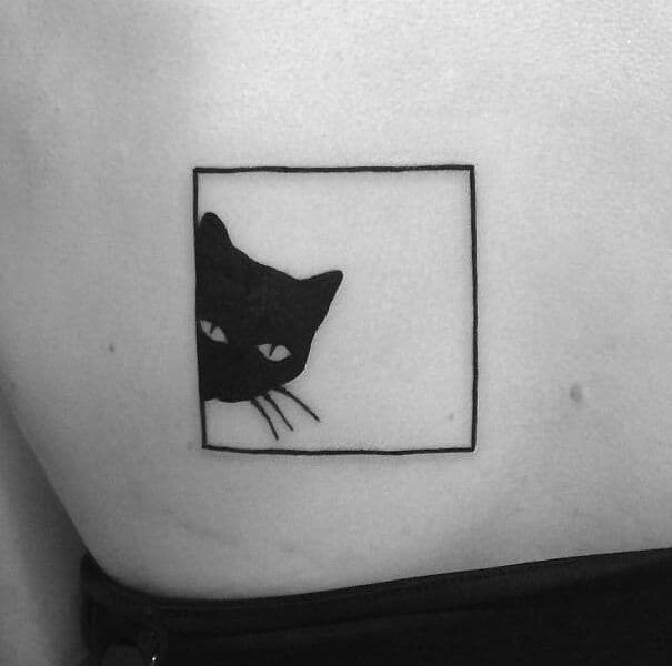 silueta gato tattoo